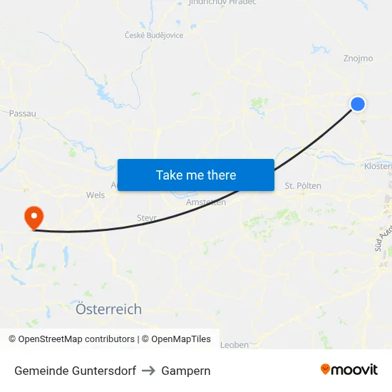 Gemeinde Guntersdorf to Gampern map