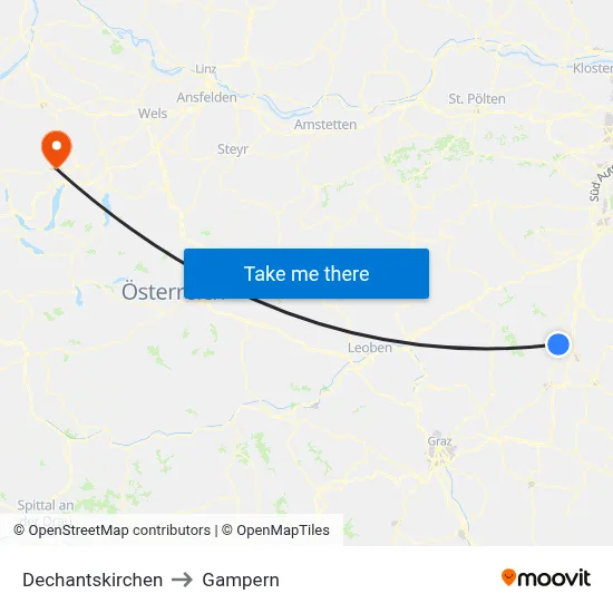Dechantskirchen to Gampern map