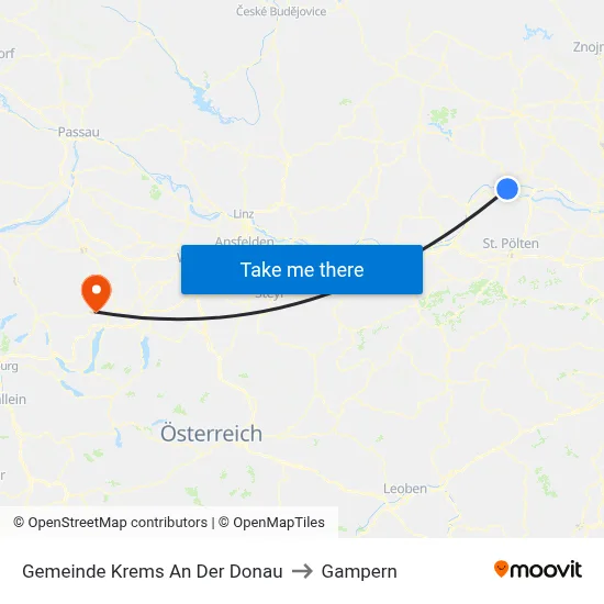 Gemeinde Krems An Der Donau to Gampern map