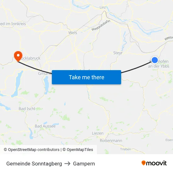 Gemeinde Sonntagberg to Gampern map