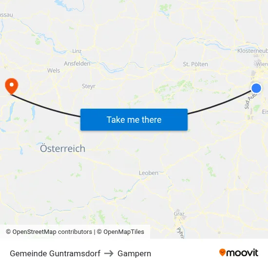 Gemeinde Guntramsdorf to Gampern map