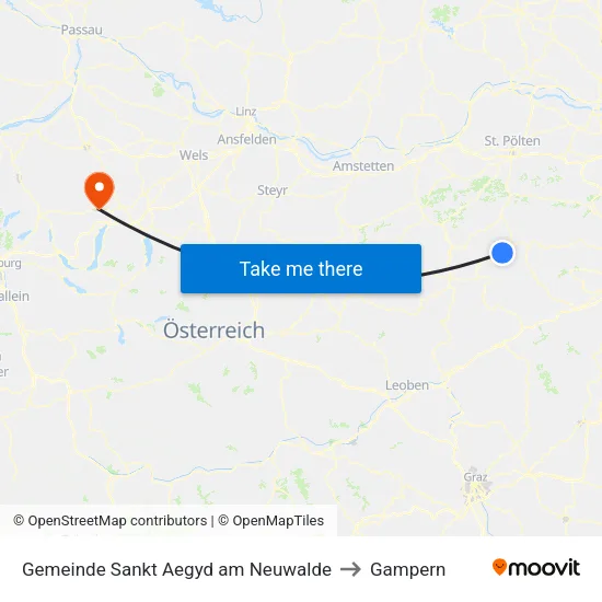 Gemeinde Sankt Aegyd am Neuwalde to Gampern map