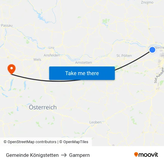 Gemeinde Königstetten to Gampern map