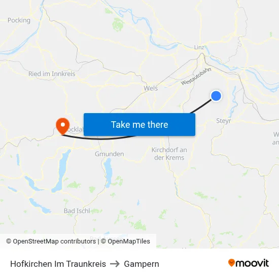 Hofkirchen Im Traunkreis to Gampern map