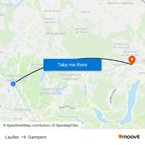 Laufen to Gampern map