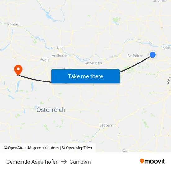 Gemeinde Asperhofen to Gampern map