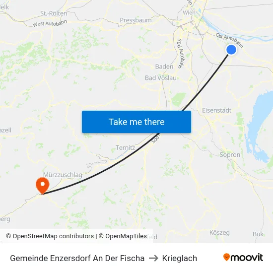 Gemeinde Enzersdorf An Der Fischa to Krieglach map