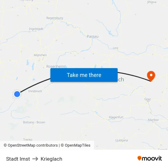 Stadt Imst to Krieglach map
