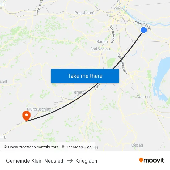 Gemeinde Klein-Neusiedl to Krieglach map
