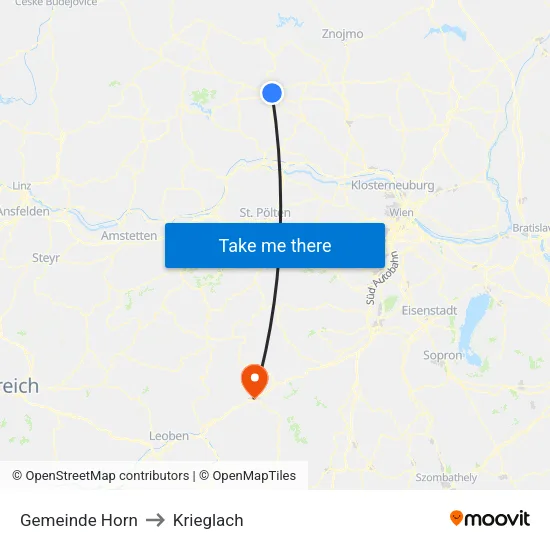 Gemeinde Horn to Krieglach map
