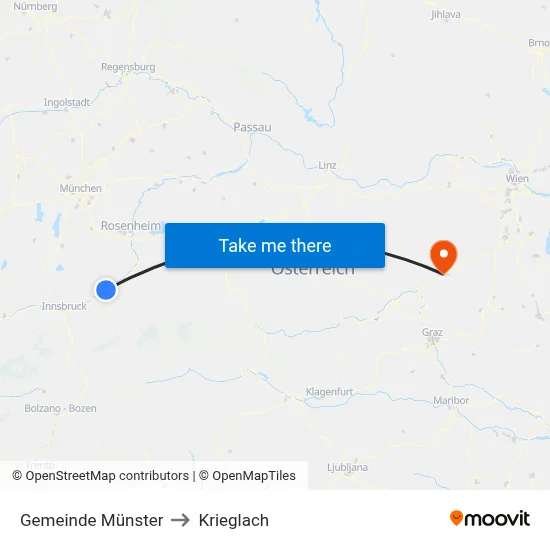 Gemeinde Münster to Krieglach map
