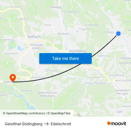 Geistthal-Södingberg to Edelschrott map