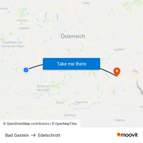 Bad Gastein to Edelschrott map