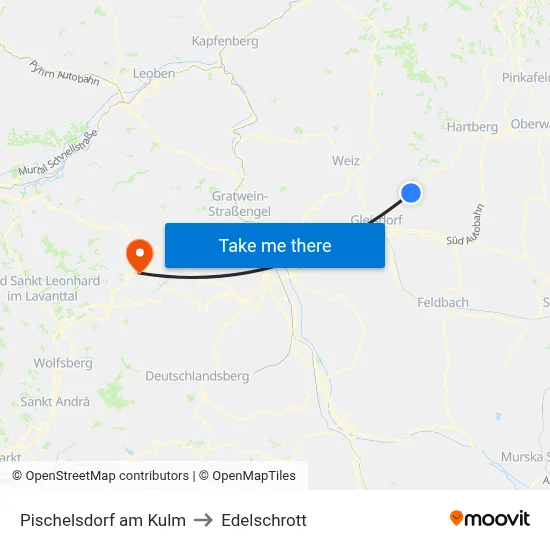 Pischelsdorf am Kulm to Edelschrott map