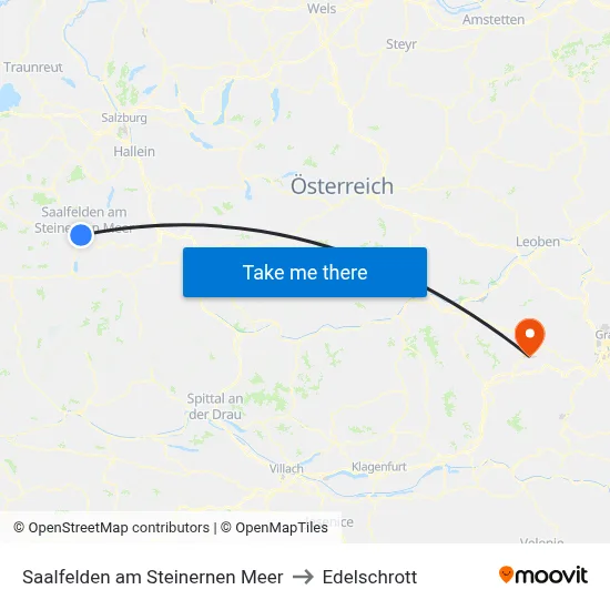 Saalfelden am Steinernen Meer to Edelschrott map