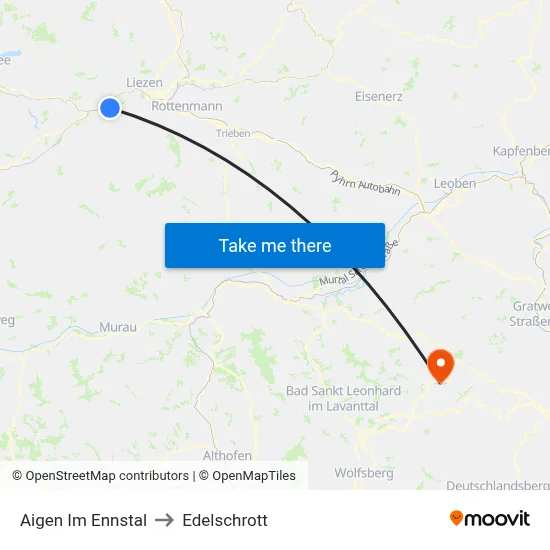 Aigen Im Ennstal to Edelschrott map