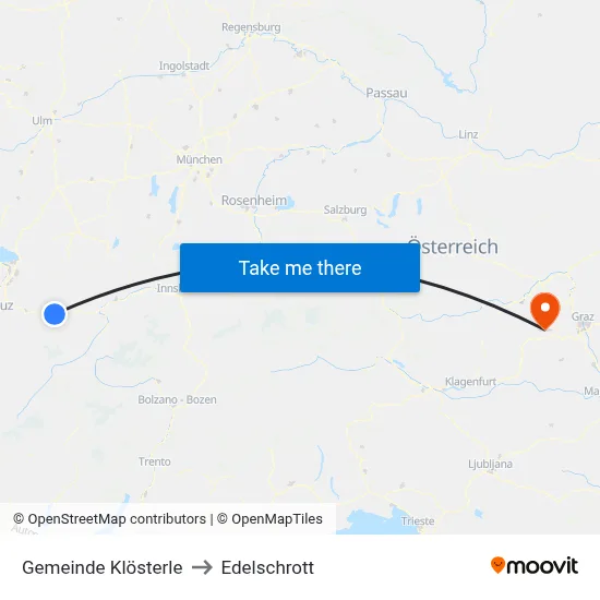Gemeinde Klösterle to Edelschrott map