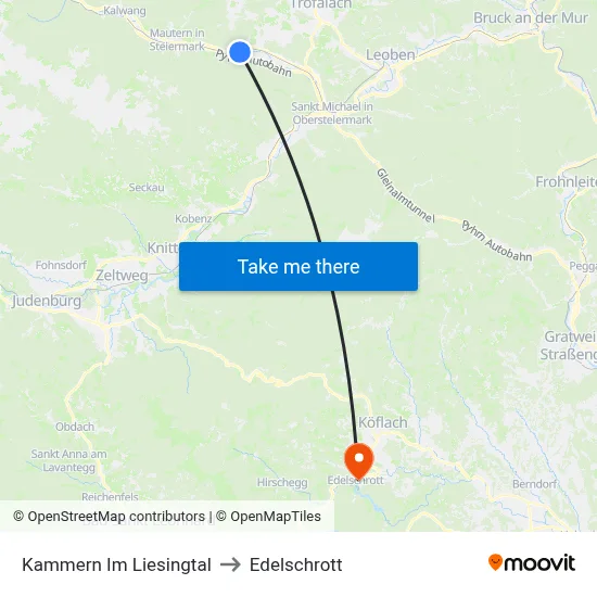 Kammern Im Liesingtal to Edelschrott map