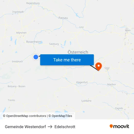 Gemeinde Westendorf to Edelschrott map