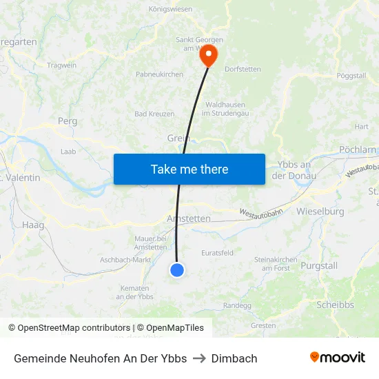 Gemeinde Neuhofen An Der Ybbs to Dimbach map