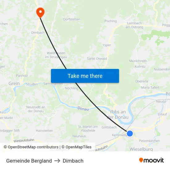 Gemeinde Bergland to Dimbach map