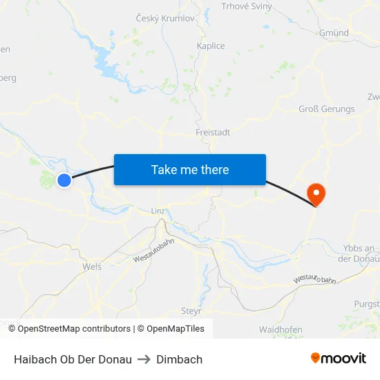 Haibach Ob Der Donau to Dimbach map