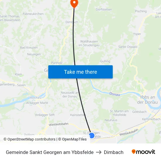 Gemeinde Sankt Georgen am Ybbsfelde to Dimbach map