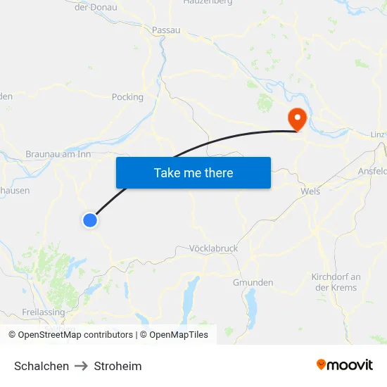 Schalchen to Stroheim map