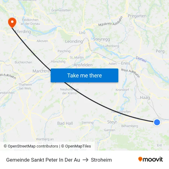 Gemeinde Sankt Peter In Der Au to Stroheim map