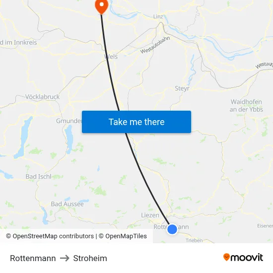 Rottenmann to Stroheim map