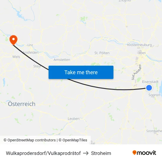 Wulkaprodersdorf/Vulkaprodrštof to Stroheim map