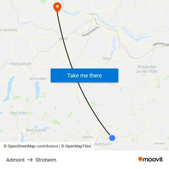 Admont to Stroheim map