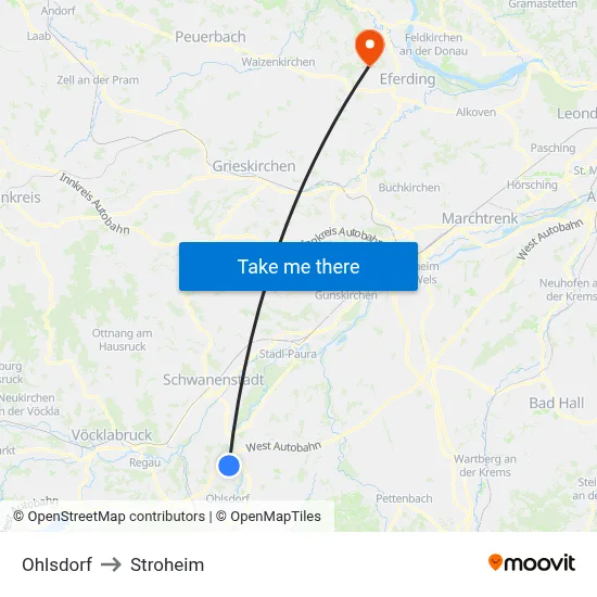 Ohlsdorf to Stroheim map
