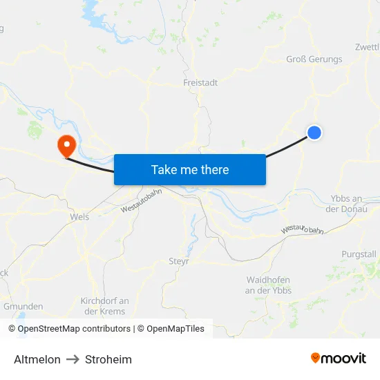 Altmelon to Stroheim map