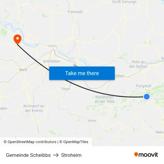 Gemeinde Scheibbs to Stroheim map