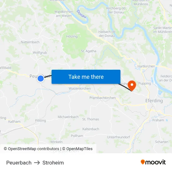 Peuerbach to Stroheim map