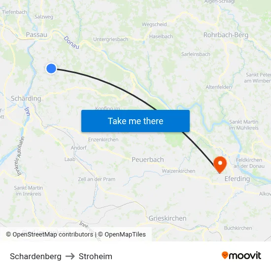 Schardenberg to Stroheim map