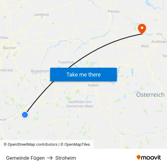 Gemeinde Fügen to Stroheim map