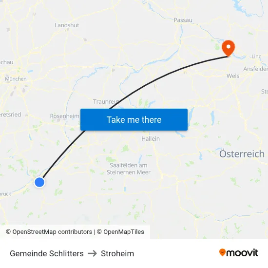 Gemeinde Schlitters to Stroheim map