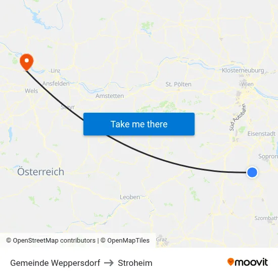 Gemeinde Weppersdorf to Stroheim map