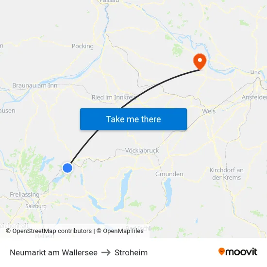 Neumarkt am Wallersee to Stroheim map
