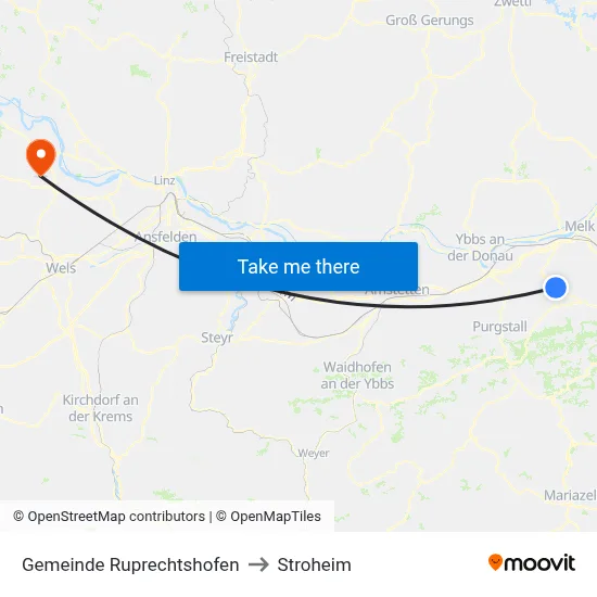 Gemeinde Ruprechtshofen to Stroheim map