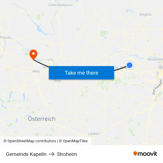 Gemeinde Kapelln to Stroheim map