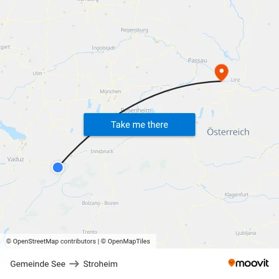 Gemeinde See to Stroheim map