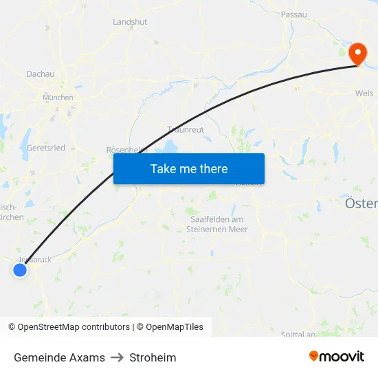 Gemeinde Axams to Stroheim map