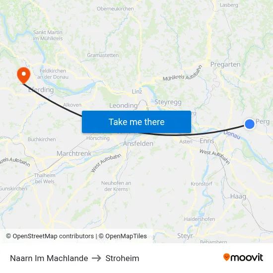 Naarn Im Machlande to Stroheim map