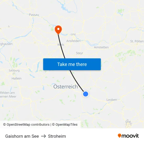 Gaishorn am See to Stroheim map