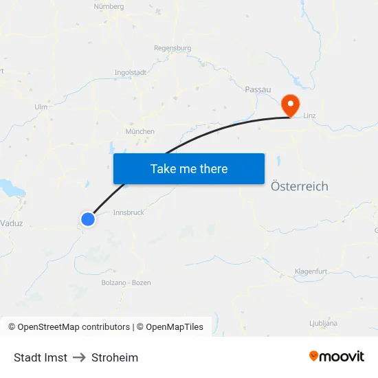 Stadt Imst to Stroheim map