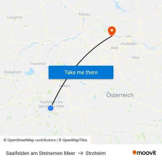 Saalfelden am Steinernen Meer to Stroheim map