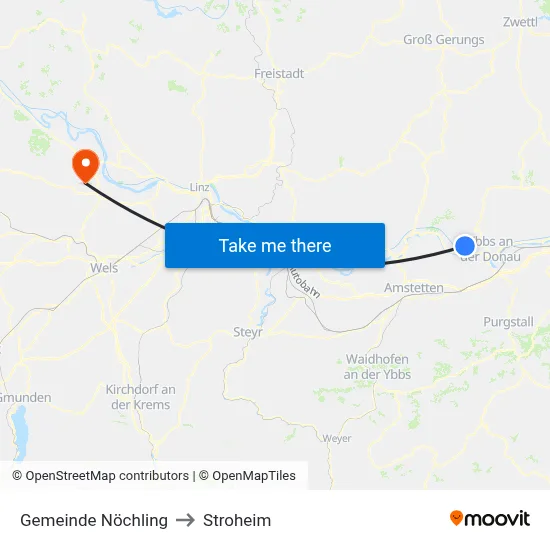 Gemeinde Nöchling to Stroheim map